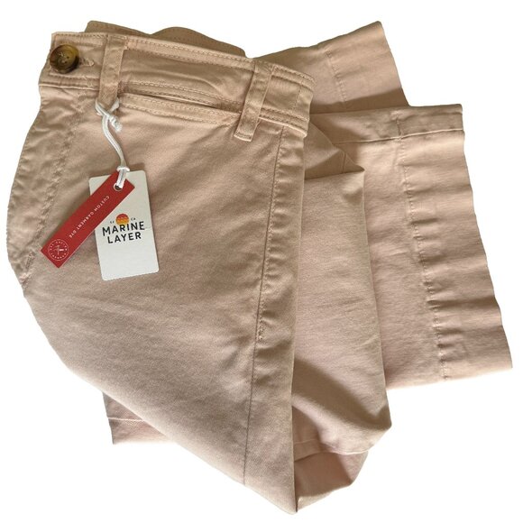 Marine Layer Bridget Slim Wide Leg Cropped Soft Pants in Peach Whip Size 4 NWT - Picture 3 of 6